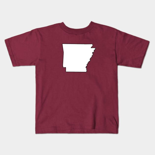 Arkansas - Blank Outline Kids T-Shirt by loudestkitten